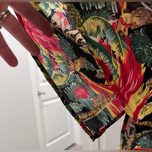 Tiki Girl 100% Silk Tropical Sleeveless Dress Coverup Size Lg Hawaiian - Picture 11 of 11